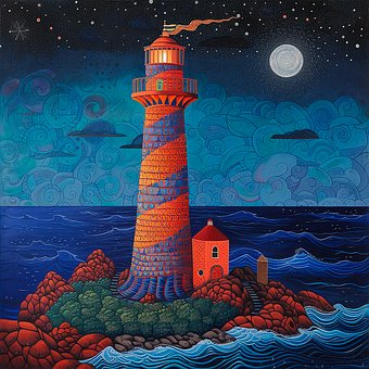Free Lighthouse Seascape illustration and picture