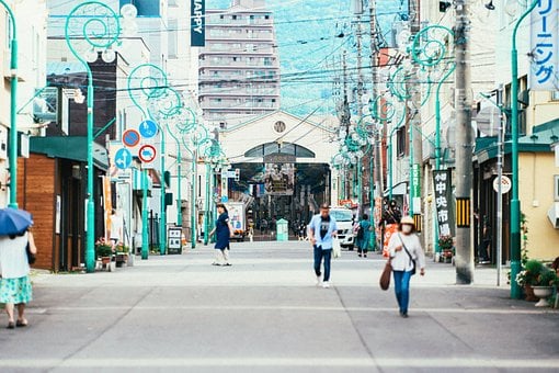 Sapporo, Japan, Hokkaido, Stadt, Straße