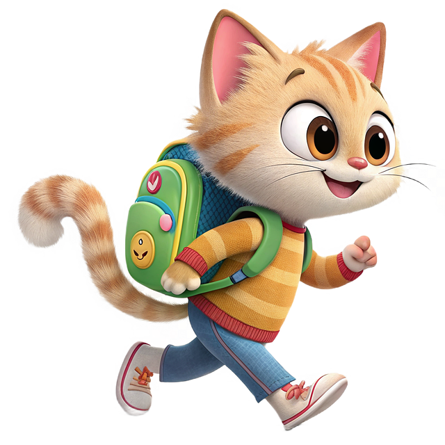 Free kitten cat school illustration