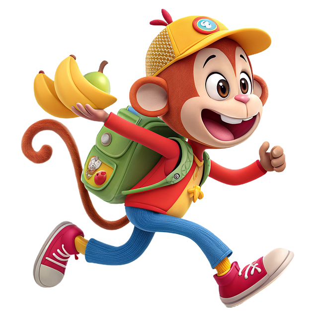 Free monkey school education illustration