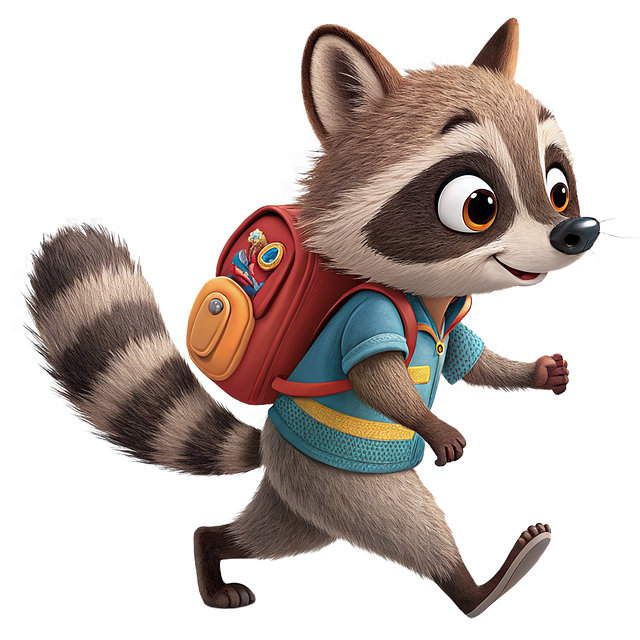 Free raccoon school education illustration