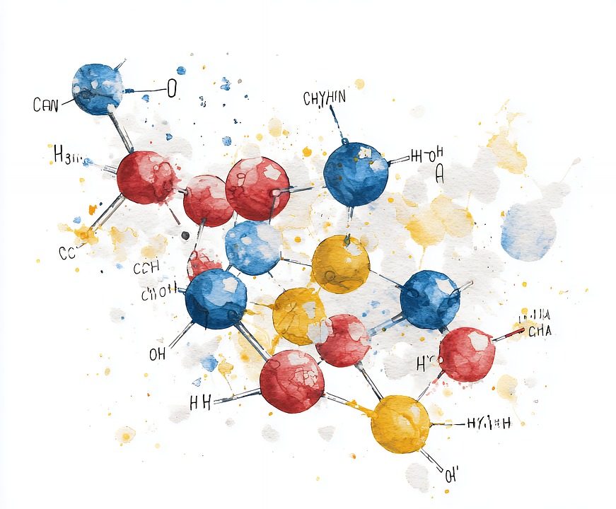 Download Molecule, Structure, Watercolor. Royalty-Free Stock ...
