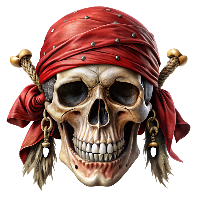 Free pirate caribbean skull illustration