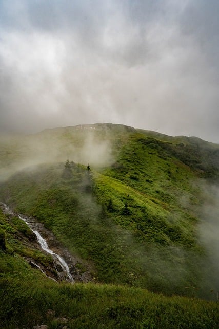 Montañas, Alpes, Caminata, Lago, Nubes