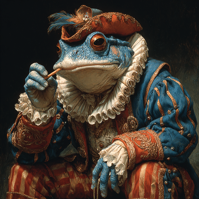 Free frog renaissance costume illustration