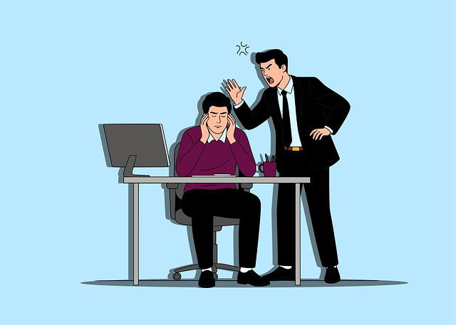 Free workplace stress conflict illustration