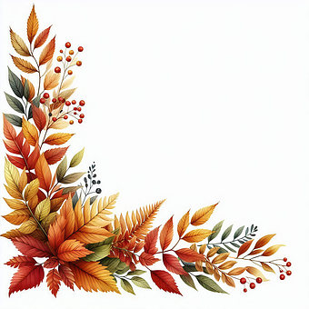 Herbst, Natur, Laub, Rahmen, Ecke, Saum