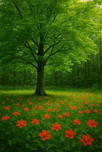 Free Tree Flowers illustration and picture