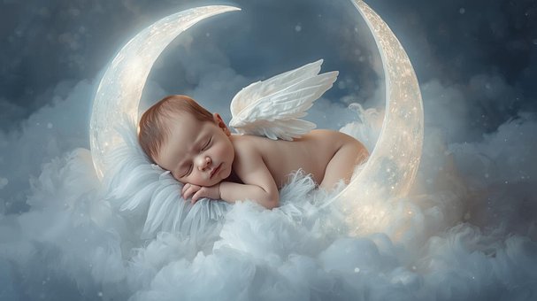 Baby, Søvn, Halvmånen, Cloud, Fluffy