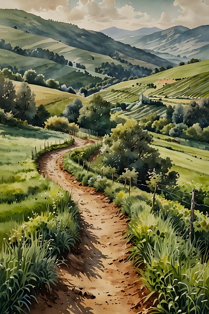 Free hill nature landscape illustration