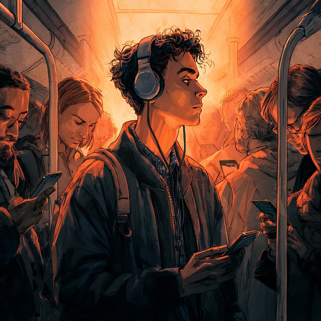 Free man subway music illustration