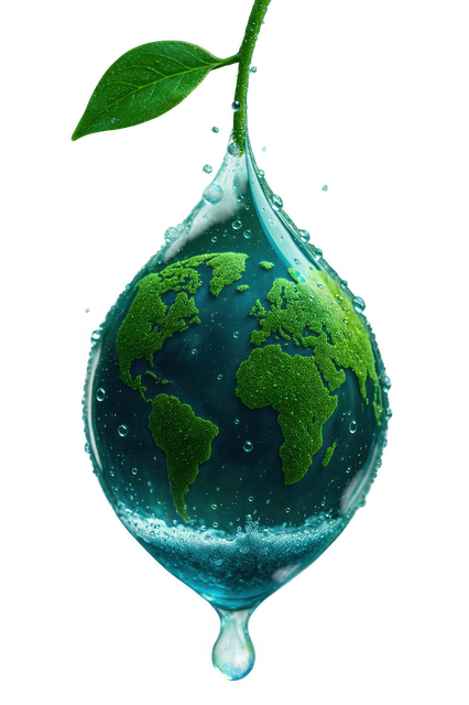 Free earth water drop eco concept sustainability illustration illustration