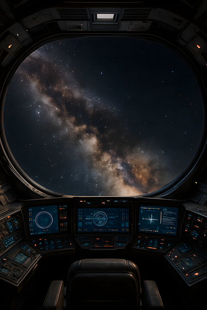 Free observation deck space galaxy illustration