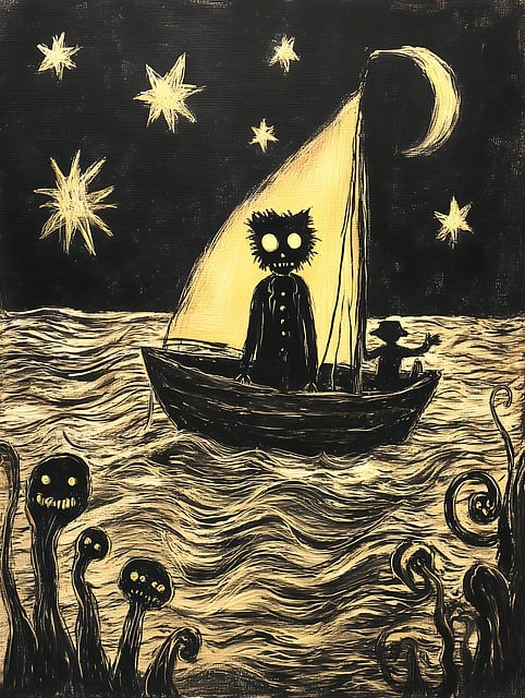Free ai generated boat sailing illustration