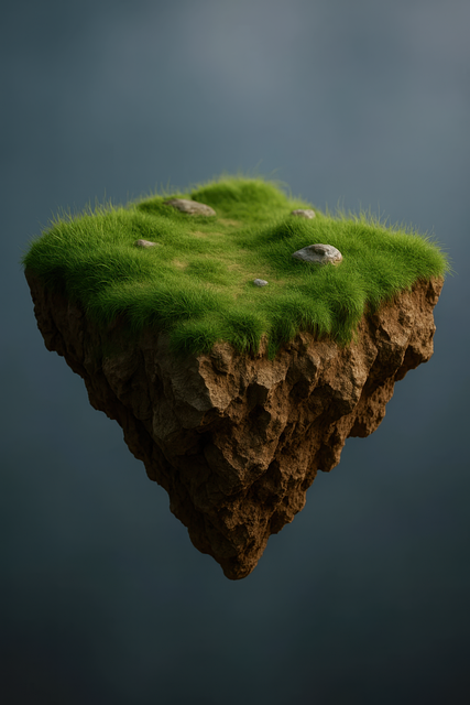 Free ai generated floating island fantasy island illustration