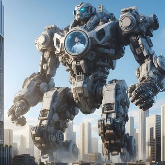 Free Man Inside A Robot illustration and picture