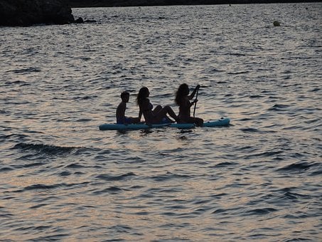 Free Paddle Surfing Sunset photo and picture