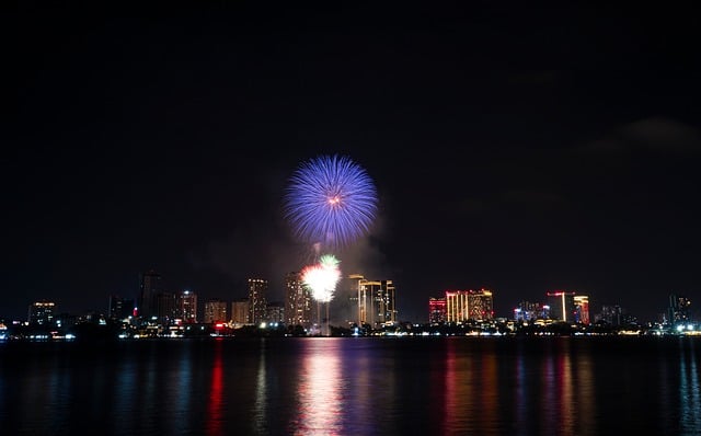 Free Firework City Night photo and picture