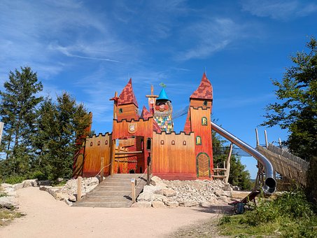 Free Climbing Castle Slide photo and picture