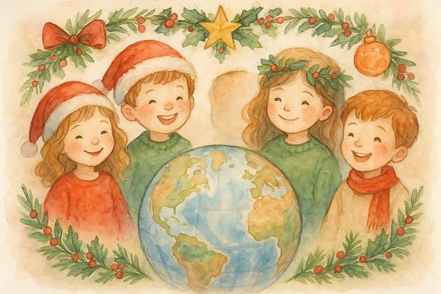 Free holiday christmas globe illustration