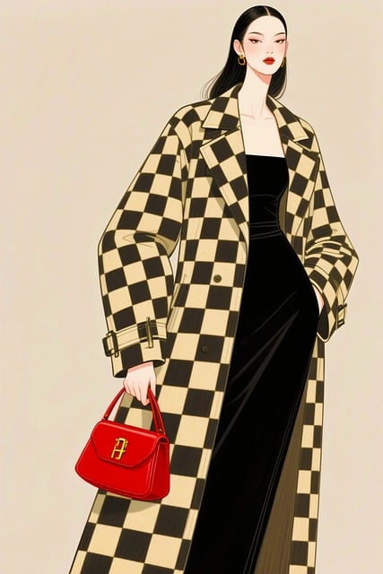 Free ai generated bold pattern fashion winter style illustration