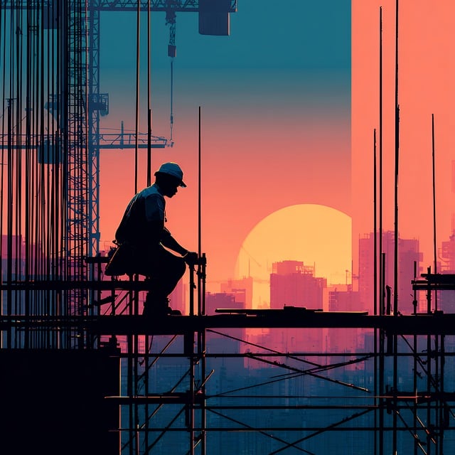 Free ai generated construction silhouette illustration
