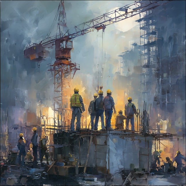 Free construction workers silhouette illustration