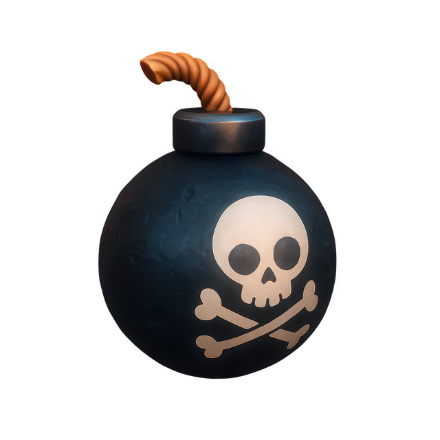 Free ai generated cartoon bomb pirate bomb illustration