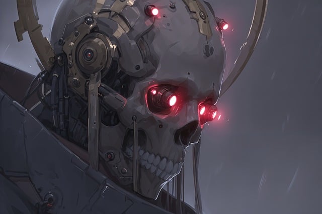 Free ai generated skull cyber illustration