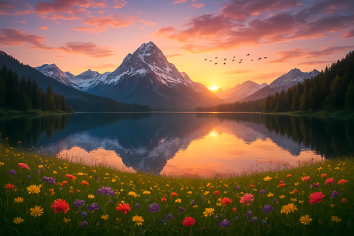 Natur, Landschaft, Berge, See