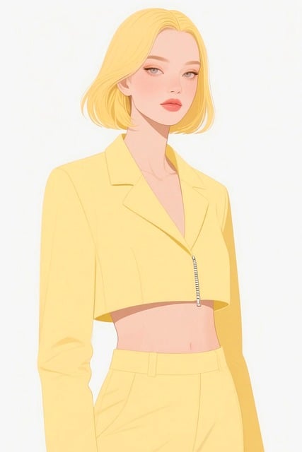 Free ai generated yellow suit blonde hair illustration