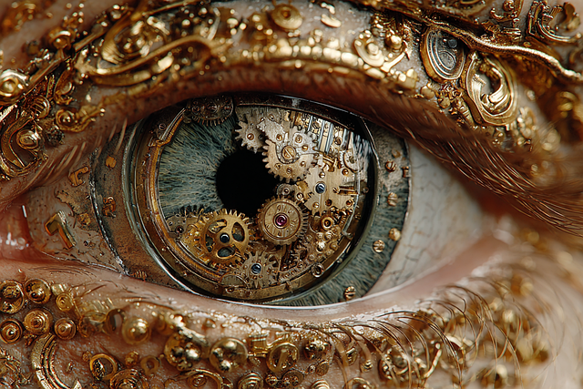 Free eye steampunk gears illustration