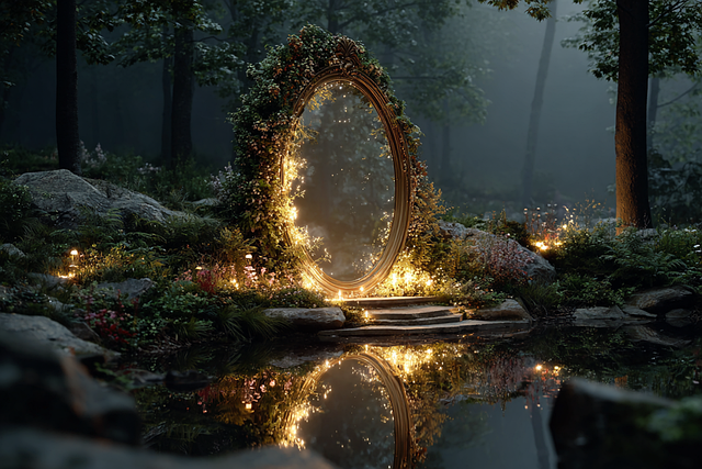 Free forest mirror magic illustration