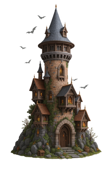 Free fantasy castle gothic tower medieval tower illustration