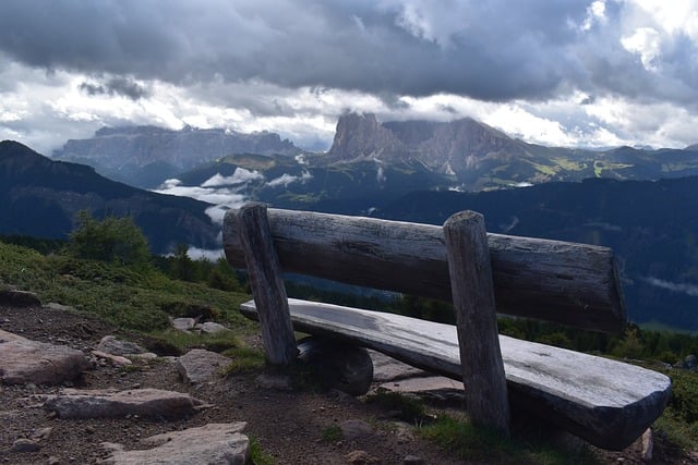 Free Bench Dolomites photo and picture