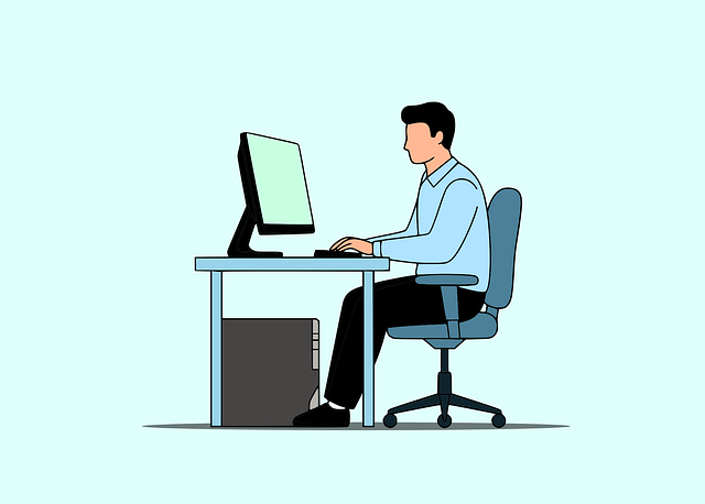 Arbejde, Kontor, Computer, Mand