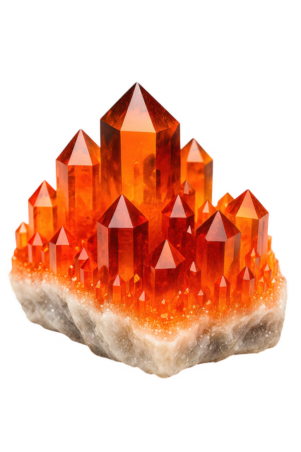 Free orange crystal gemstone cluster quartz crystal illustration