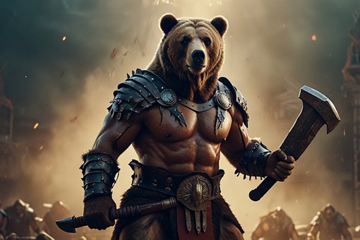 Free Bear Gladiator illustration and picture