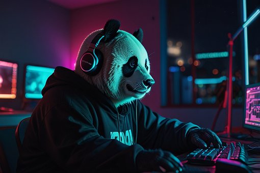 Free Panda Gamer illustration and picture