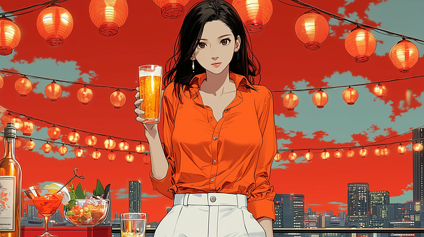 Free Rooftop Party Sunset Vibes illustration and picture