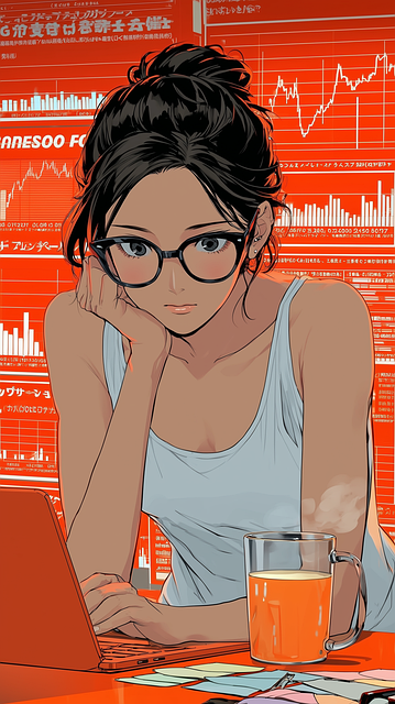 Free Anime Girl Working On Laptop illustration and picture
