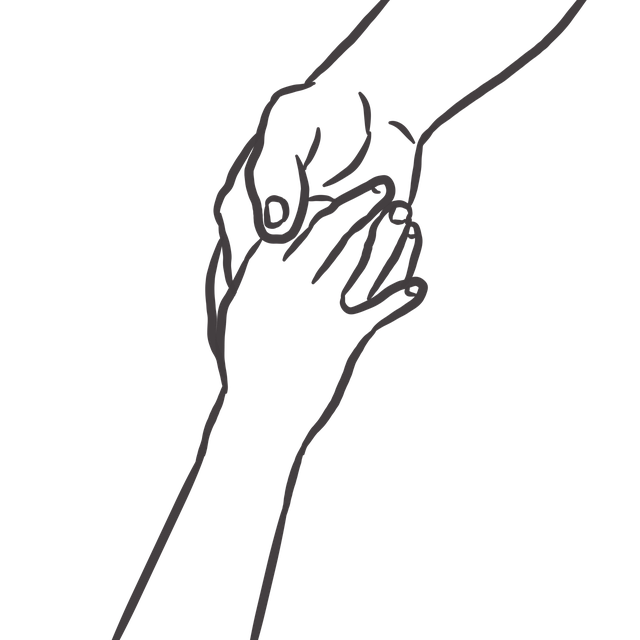 Free hand shake hands support illustration