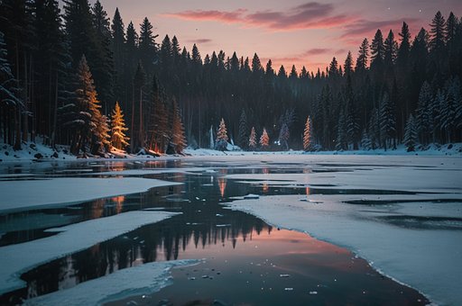 Free Frozen Lake Skating illustration and picture