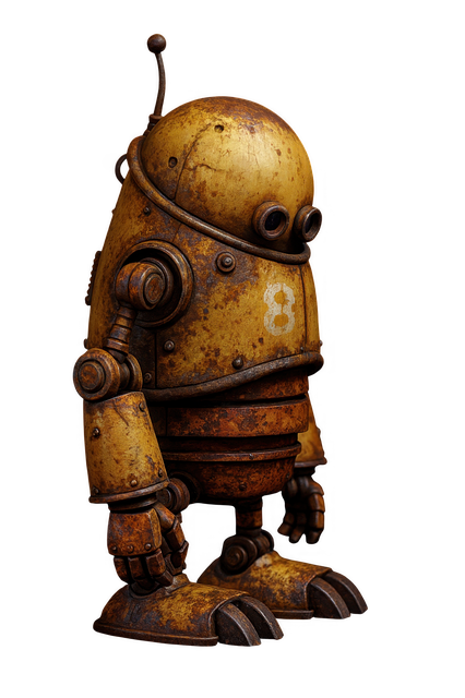 Free steampunk robot rusty robot vintage robot illustration