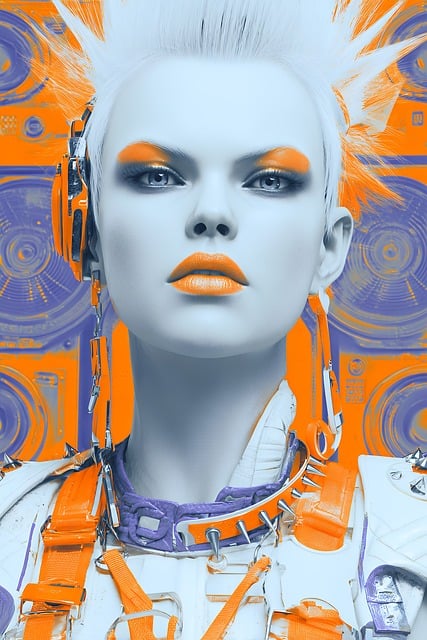 Free cyborg android futuristic illustration