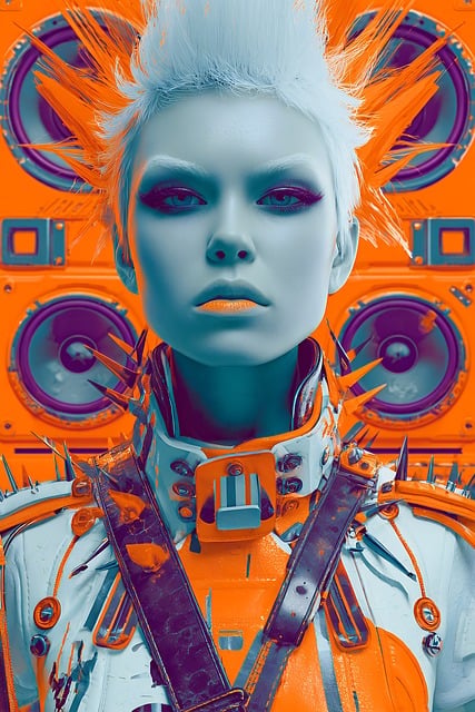 Free cyborg android futuristic illustration