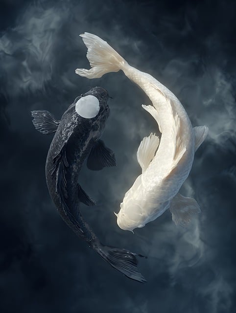 Free koi fish yin illustration