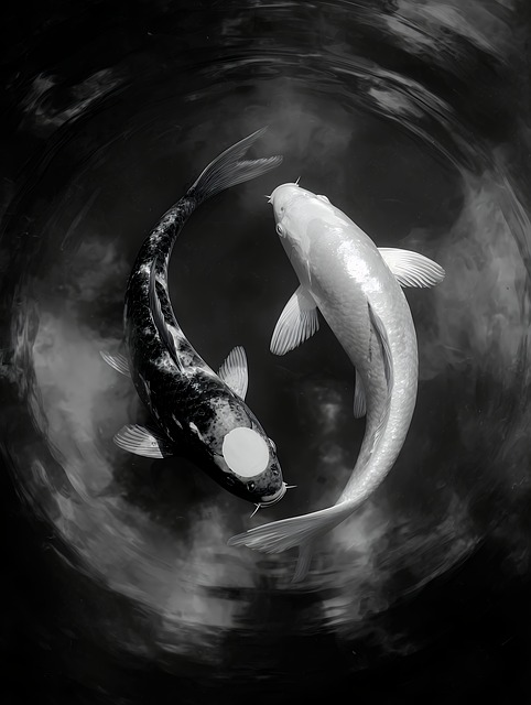 Free koi fish yin illustration
