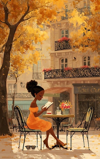 Free ai generated autumn paris illustration