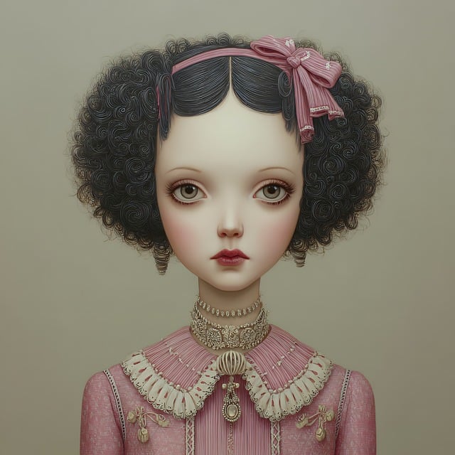 Free surreal doll portrait illustration